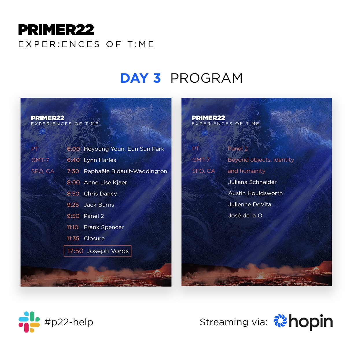 Tomorrow, final day of #PRIMER22. Amazing lineup 🔥 Panel 2 and a wonderful session with Joseph Voros ⚡️⚡️⚡️ 

Recordings will be available for 1 week (via Hopin -Replay section-)