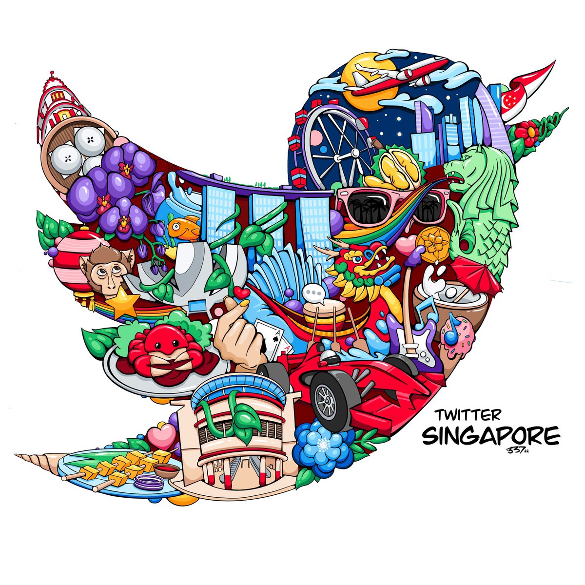 👋 It’s been a while!
New to the Larry Collection:

#TwitterSingapore 🇸🇬 
🏎🌺🦀