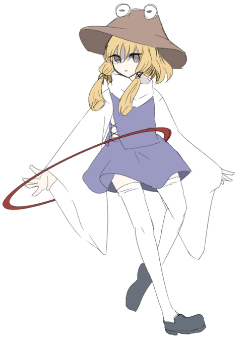 久しぶりにpixiv開いたら新着欄にいたというだけで描いて飽きた諏訪子 