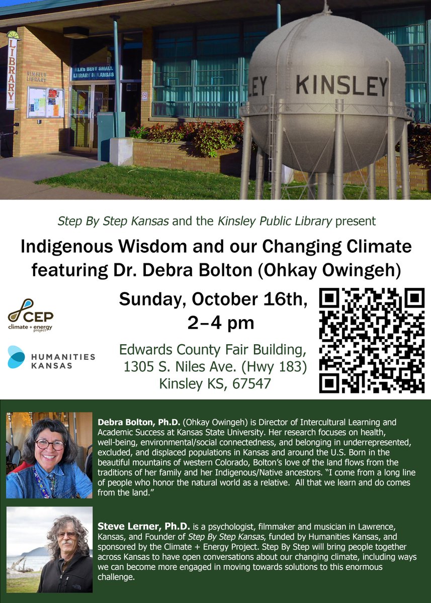 stepbystepKS's tweet photo. We're looking forward to visiting Garden City on October 15th and Kinsley on the 16th! We'll be joined by Dr. Debra Bolton of Kansas State University. If you're in the area, we'd love it if you could join us!

#stepbystepKS #climatechange #lawrence #kinsley #gardencity #kstate https://t.co/3NVIoq5s9D