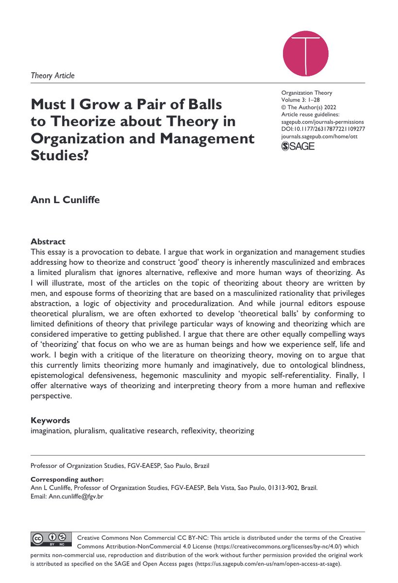 Must I Grow a Pair of Balls to Theorize about Theory in Organization and Management Studies?
Ann L Cunliffe 

journals.sagepub.com/doi/10.1177/26…