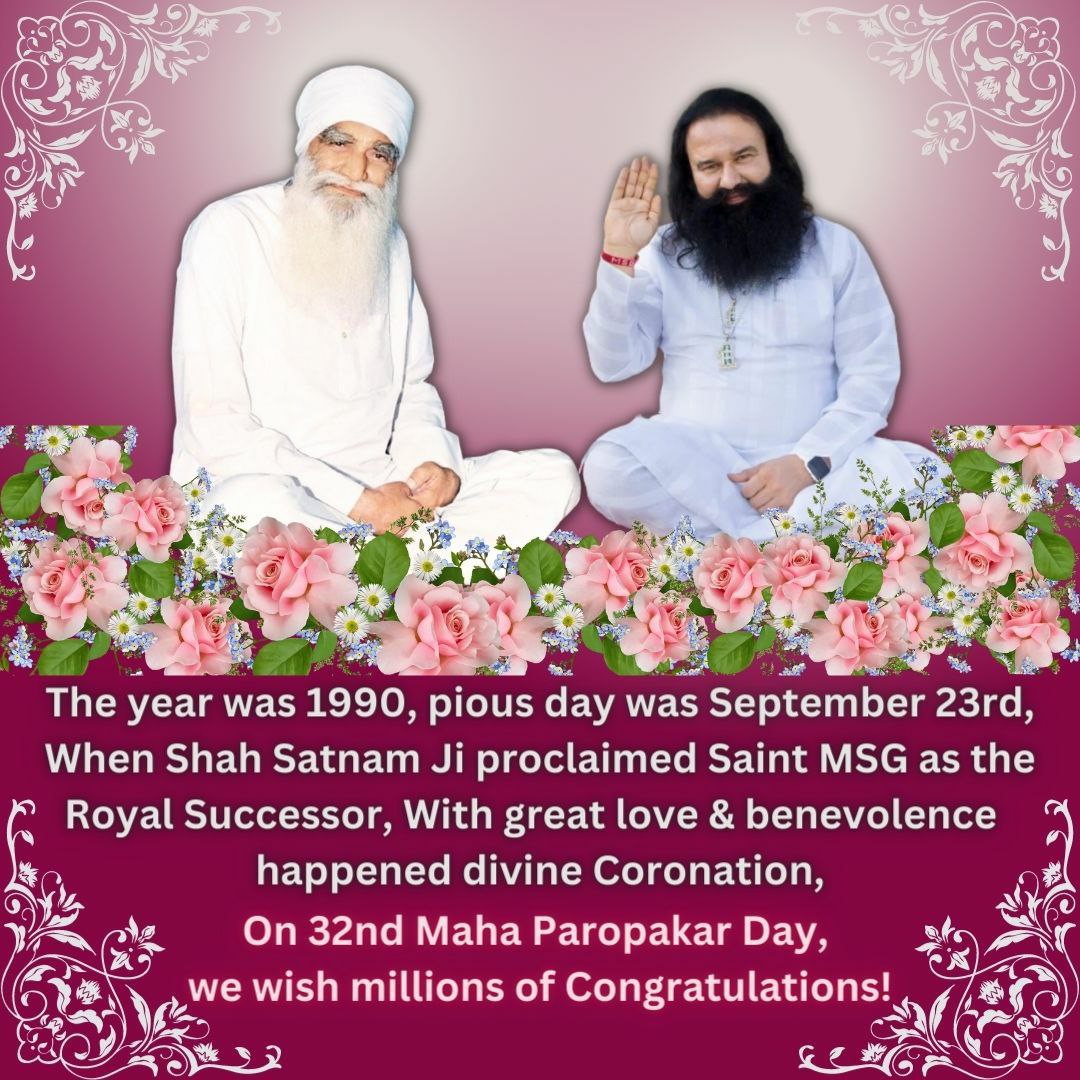 Nancy88072550's tweet photo. Millions of Dera Sacha Sauda followers across the world celebrate the joyous occasion of 23rd September of Saint Dr. MSG by performing 142 welfare works like helping the destitute, distributing food &amp; clothes, tree plantation &amp; blood donation etc.
#GurgaddiDiwas https://t.co/oba2B8KgJk