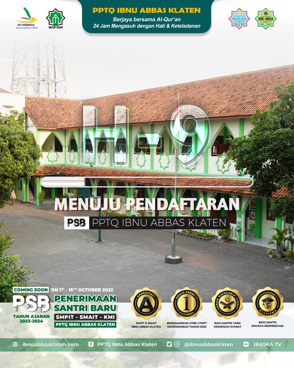ibnuabbasklaten's tweet photo. H-9
Come on, join us. ๐
Selengkapnya_
https://t.co/b35r4A3NFp
#PSB
#IbnuAbbasKlaten
#SMPIT
#SMAIT
#KMI https://t.co/n4FrsEFPtl