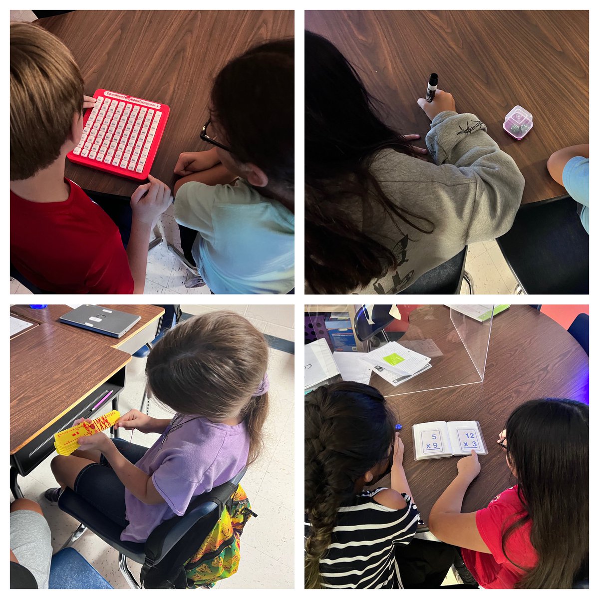 Burton5th's tweet photo. The kids are loving the place value and math fact stations.  ♥️ @WardWranglers @NISDElemMath #NISDMathGold @sundaydnelson @Mrs_B_Mallard @rcepedamath https://t.co/sq9Hw6cxoK