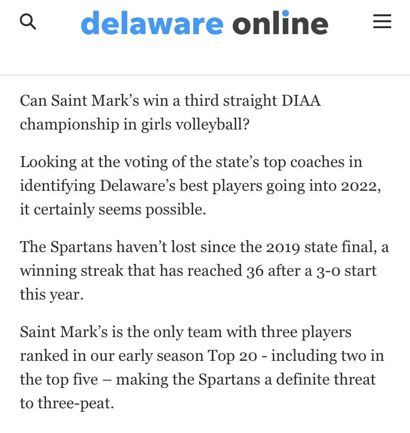 SaintMarksVB's tweet photo. 🔰THREE @SAINTMARKSHS VOLLEYBALL PLAYERS RANKED AMONG TOP 20 PLAYERS IN DELAWARE🏐👏👏👏

#️⃣1️⃣ - @NCAAvolleyball Division I @BlueHoseVolley Commit, Julia Yurkovich ‘23

#️⃣5️⃣ - Taylor Holly ‘24

#️⃣2️⃣0️⃣ - Maddi Way ‘26

Congratulations girls!🏆🏆🏆

#ThePlaceToVolley #SaintMarksHS https://t.co/knZfl6B4nB