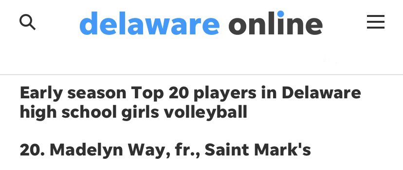 SaintMarksVB's tweet photo. 🔰THREE @SAINTMARKSHS VOLLEYBALL PLAYERS RANKED AMONG TOP 20 PLAYERS IN DELAWARE🏐👏👏👏

#️⃣1️⃣ - @NCAAvolleyball Division I @BlueHoseVolley Commit, Julia Yurkovich ‘23

#️⃣5️⃣ - Taylor Holly ‘24

#️⃣2️⃣0️⃣ - Maddi Way ‘26

Congratulations girls!🏆🏆🏆

#ThePlaceToVolley #SaintMarksHS https://t.co/knZfl6B4nB