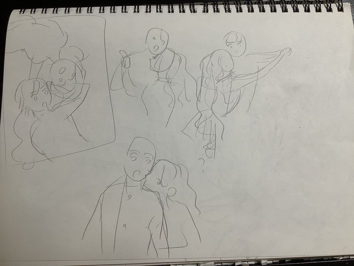 ②
なかなか決まらなくて描き起こしながら落ち込んでるメモ書きがある。 