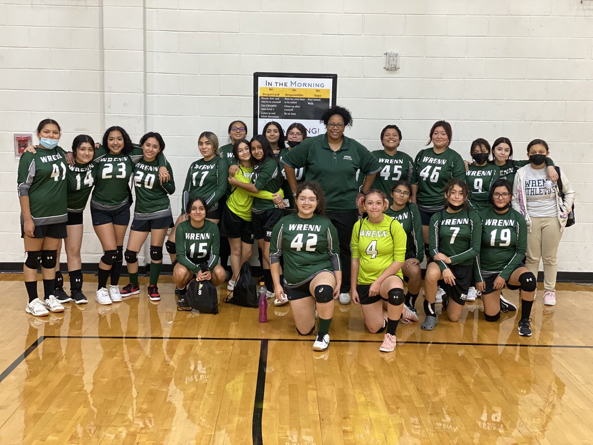 WrennMS_PE's tweet photo. WHAT A GREAT DAY TO BE A HORNET VOLLEYBALL PLAYER!!! Our girls did an outstanding job tonight! 8th A&amp;B team as well as 7th A all got the win!! Our 7th grade B team will work to get it done next week!! 💚🎉🐝 Shout out to our awesome AP Ms. Wallace for supporting us!! We 💚 you! https://t.co/rD4nIgRdW6