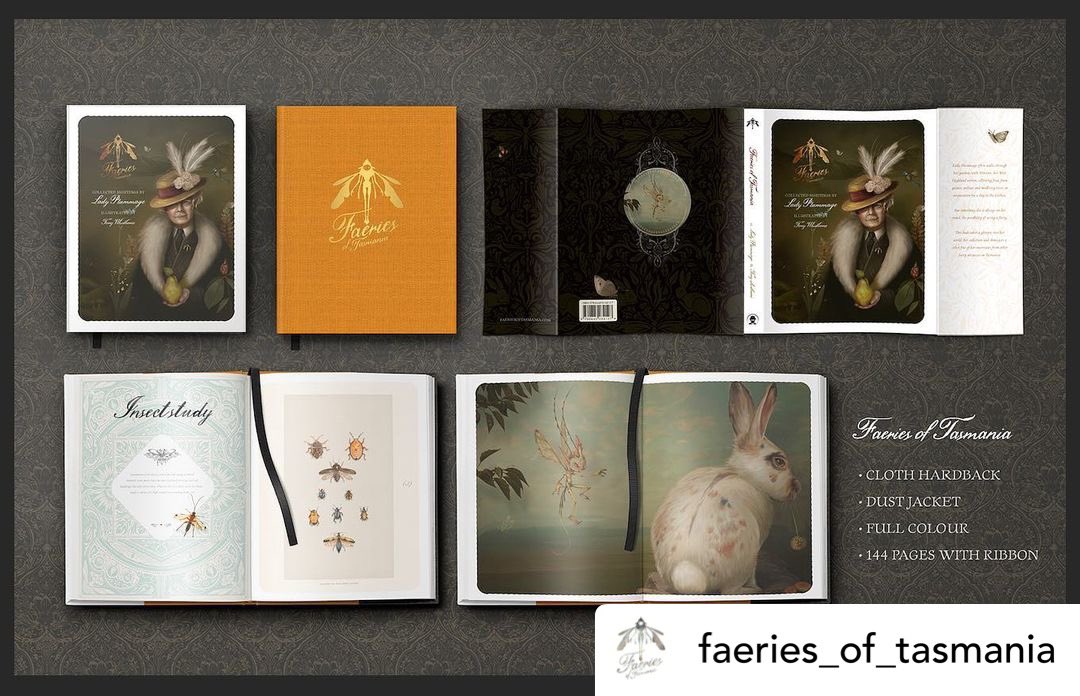Tezzabold's tweet photo. A quick mock up of the Faeries of Tasmania book. Printing has begun and will be available though bookshops throughout Tasmania. #faery #fairy #fairytales https://t.co/K1dHdRcwoR