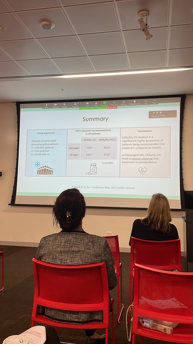 A great presentation highlighting that using the CHADSVA score leads to more AF patients over 65 being recommended for anticoagulation treatment. Well done Jess! <a href="/jessicajorchard/">A/Prof Jessica Orchard</a> <a href="/CPC_EMCR/">CPC EMCR</a>