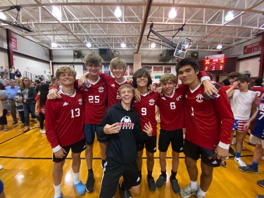 SHSBoosterClub1's tweet photo. The Senator Soccer team won their game and made it in time to cheer on the Senator Volleyball team as they became city champs!! So proud!! #beststudentsection #senatorstrong #hoorahforspringfield https://t.co/TF7MNXvXqI