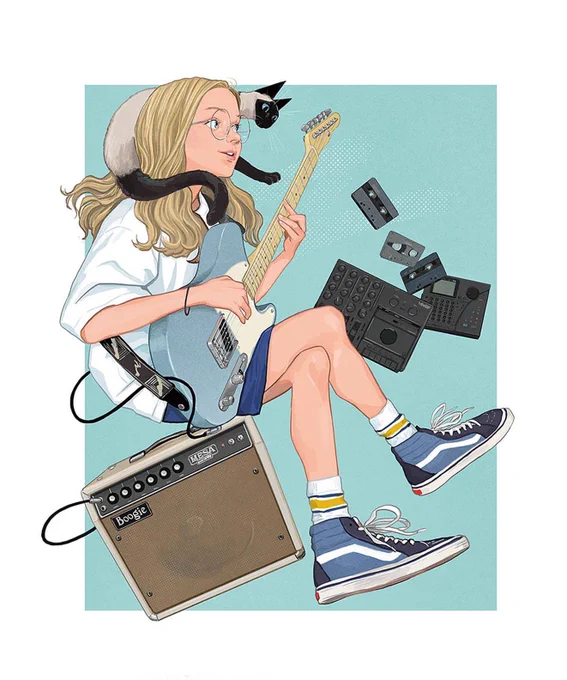 BAYCREW'Sとのコラボレーションで"Chack and the Girl"のロンTとバッグが受注販売にてリリースされます。私自身が90年代にリアルに使っていた4トラックMTRやドラムマシン、メタルのカセットテープ、バンズを描き込んで思い入れたっぷりのアイテムとなっております。 