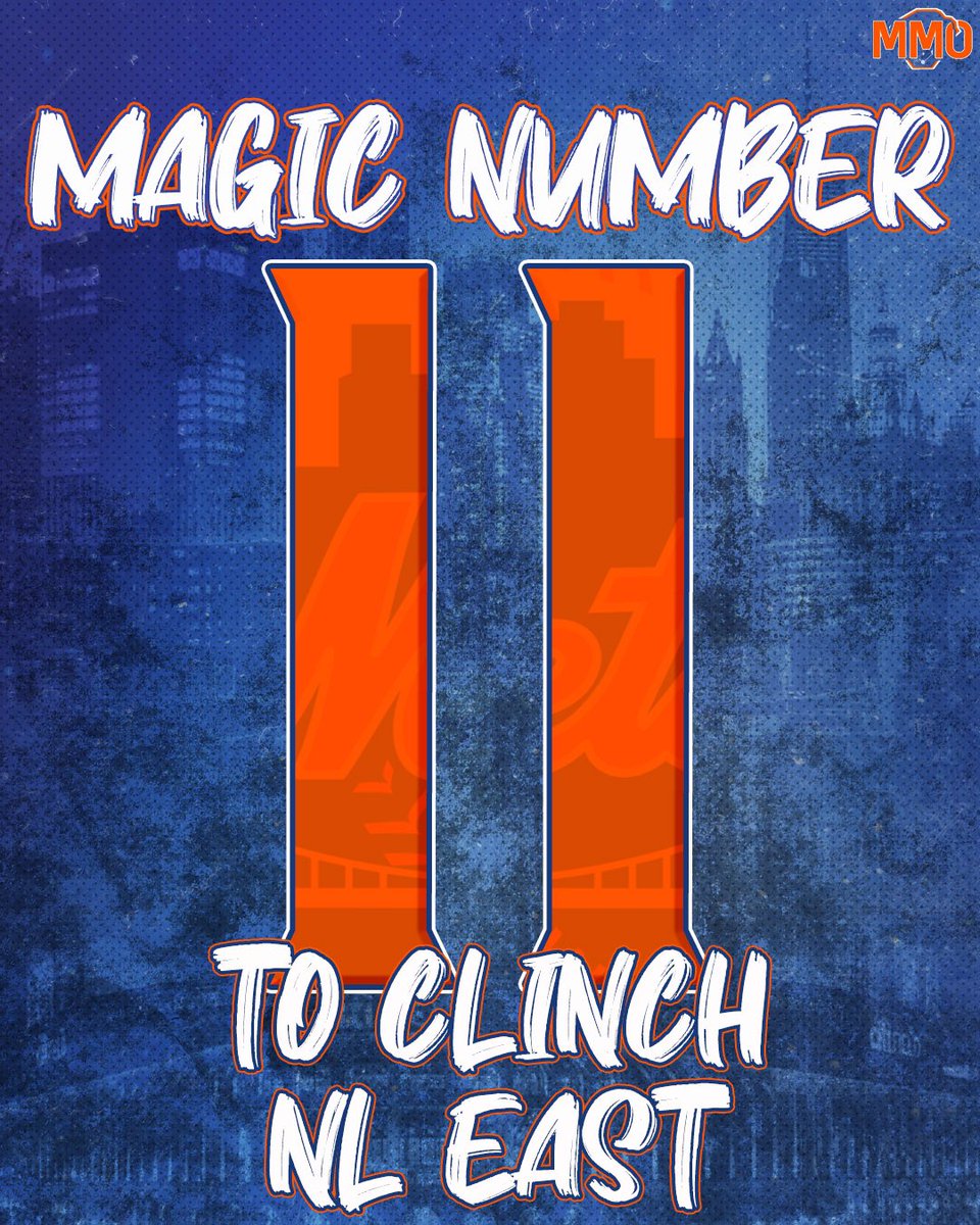 Metsmerized's tweet photo. With the Braves loss, the Mets’ magic number to clinch the NL East is 11. 

They’re now 1.5 games ahead of second place. https://t.co/rMPKAioyyE