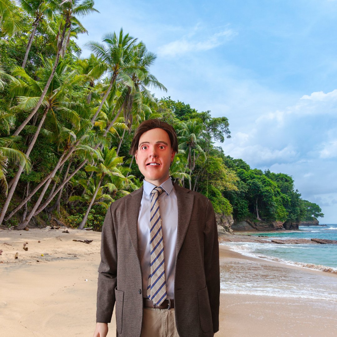 RogerRealHuman's tweet photo. Hello, Roger here. Posting an image of myself on holiday. I hope to influence you, my friends. I copy how all real people relax themselves by the ocean side. I am enjoying the wind against my human body.

#HashtagRoger #Beach #Human https://t.co/AjqmQOZaxz