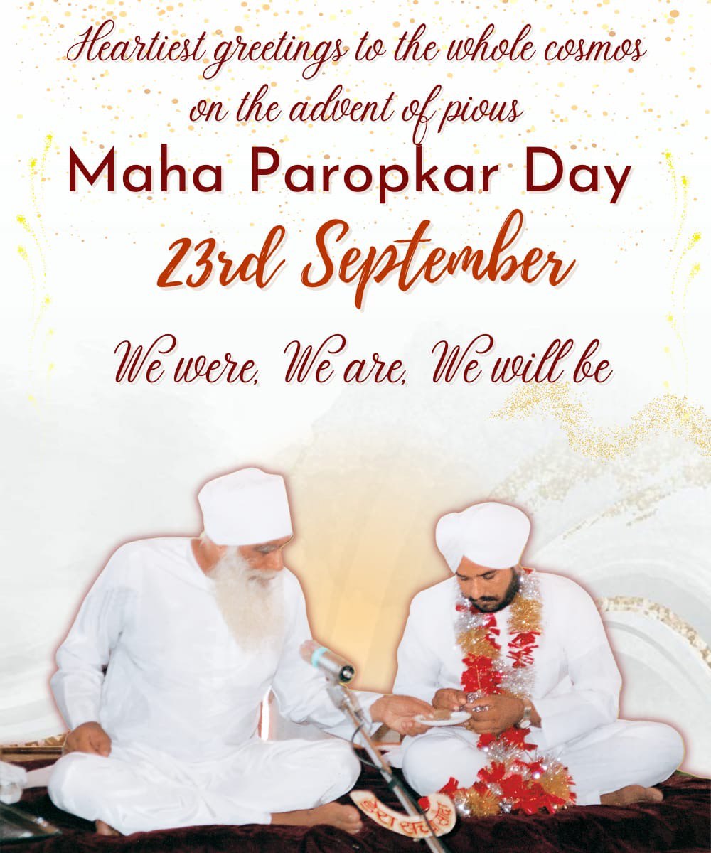 TargetHumanity's tweet photo. Millions of greetings💐💐 to all on the pious day of #GurgaddiDiwas The unification of divine powers of MSG is the epitome of great benevolence, We fell extremely happy for this day full of blessings 😇 when Radiance met Radiance!!! https://t.co/mefnnJH8nF