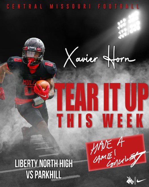 XavierHorn14's tweet photo. Thank you @CoachWestphal  and @UCMFootballTeam  for the love https://t.co/AksooHG0Iy