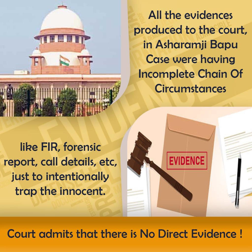 SumerKu59738251's tweet photo. No Direct Evidence In Asaram Bapu Case केवल मौखिक बयान के आधार पर आजीवन कारावास की सजा सुनाई गई। लडकी की बताई गई मनघडत कहानी हिंदू संतो को बदनाम किया जा रहा है उसमें आसाराम बापूजी को एकदम गलत तरीके से सताया जा रहा है

Incomplete Chain Of Circumstances 
#UnjustifiedJudgement https://t.co/wxJ9xYuy3Y