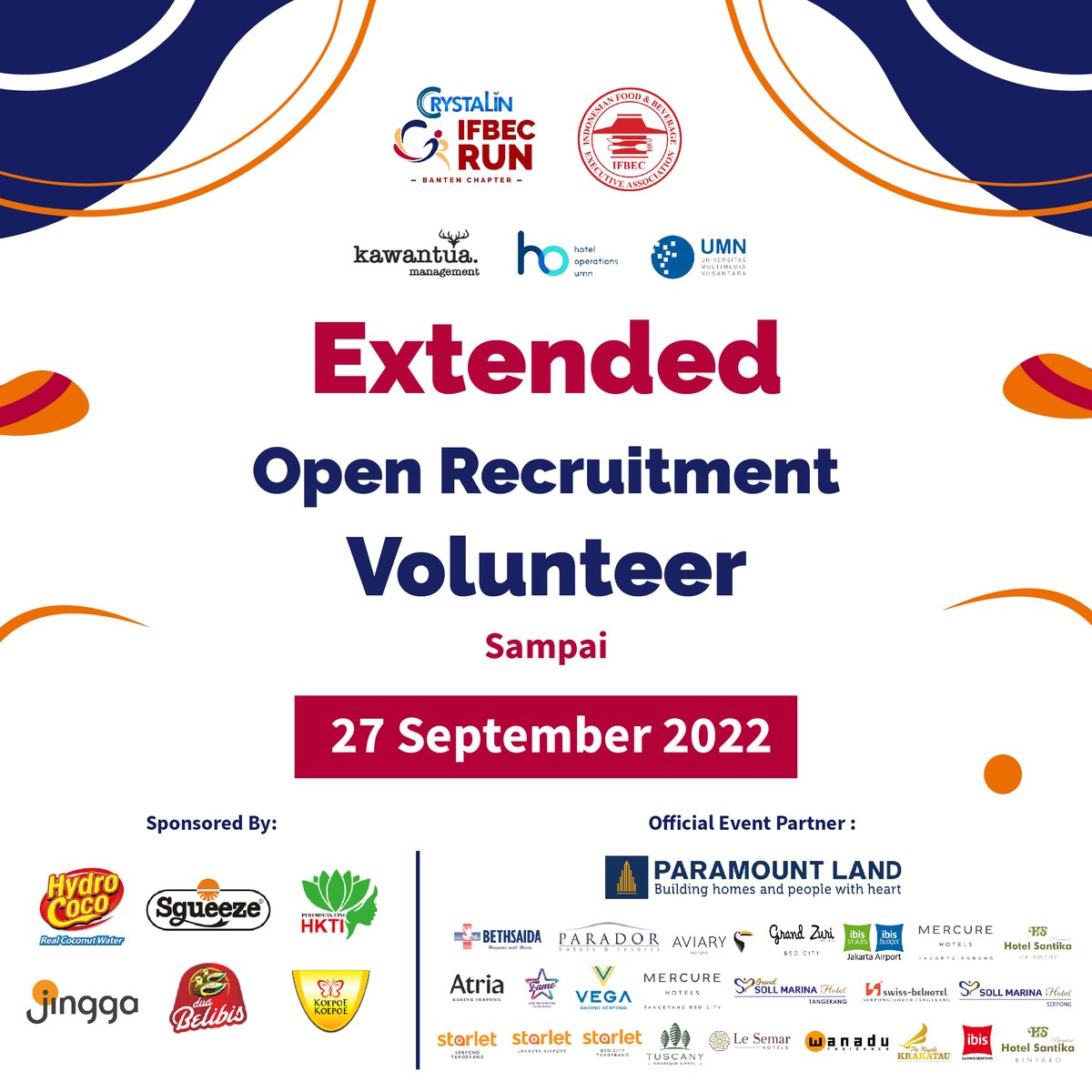 ifbecrunbanten2's tweet image. [OPREC Extended!!!] 

Hallo sobat UMN,
Volunteer IFBEC Banten Run 2022 diperpanjang nih!!!
Bagi kalian yang belum gabung buruan yuk!!!!
Syarat dan keuntungan masih sama ya~

@crystallineid @ifbec_banten @kawantuaMGMT @universitasmul1 
#IFBECRUNBANTEN2022 #IFBEC2022 #IFBEC
