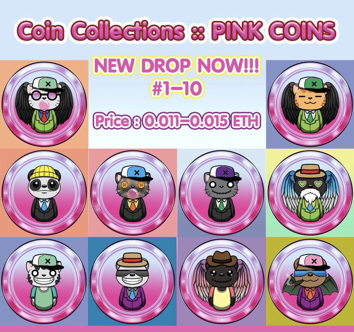 imeiluna's tweet photo. ✨NEW DROP✨
New Collection :: Pink Coins
Drop now 👉🏻 #1-#10

Price : 0.011-0.015 ETH

https://t.co/78UOfd6Dyf

#NFTs #NFTdrop #NFTCommumity #NFTMarketplace #NFTartists #NFTThaicommunity #NFTJapan #NFTGiveaway #nftcollector #NFTcollections #nftart #NFTdrops https://t.co/b28y4euQKm