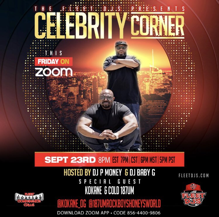 Kokaneofficial's tweet photo. AOGF “CELEBRITY CORNER”
ZOOM CALL W/ THE @FLEETDJS
#Sept23rd #TapIn
S/O TO ALL THE FLEET DJS… 🫡
AOGF’s “WE HAVE RETURNED”
Album Is Now available EXCLUSIVELY AT - https://t.co/CyycWNaWFM
#Aogf #ArchitectsOfGfunk #Campaign #FleetDjs https://t.co/QKpKlHxvoS