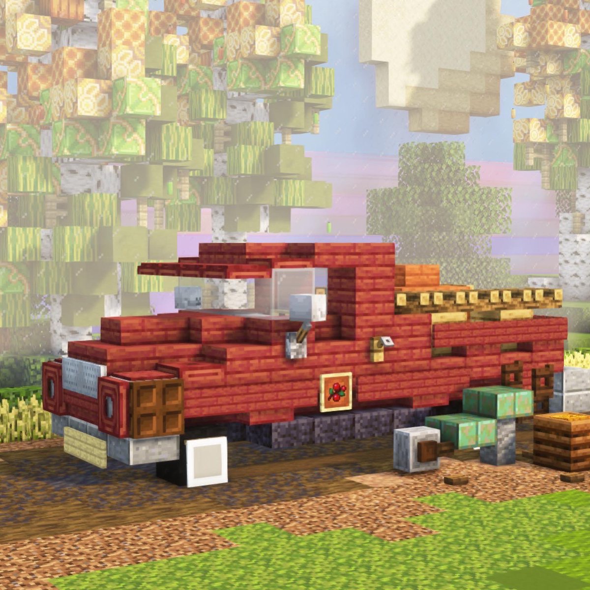 Blaze8516's tweet photo. 22/9/22
A red truck to celebrate the first day of autumn
It features trees, a muddy road, a wheelbarrow, and more…
The attached teeet features additional images and server join info to see it in game.
#minecraft #minecraftvehicles https://t.co/7JW32da2IN