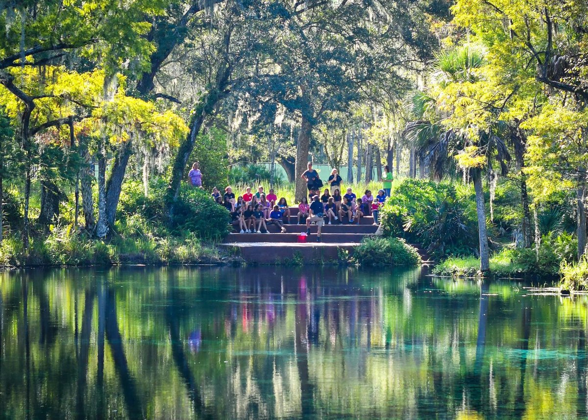 CorbettPrep's tweet photo. Eighth graders spent the day immersed in environmental education at peaceful Crystal Springs Preserve. All Middle School classes are visiting this month for lessons on analyzing water samples, wilderness survival and wetland habitats. #corbettprep #realflorida #stem https://t.co/jzZ3kD7YQs