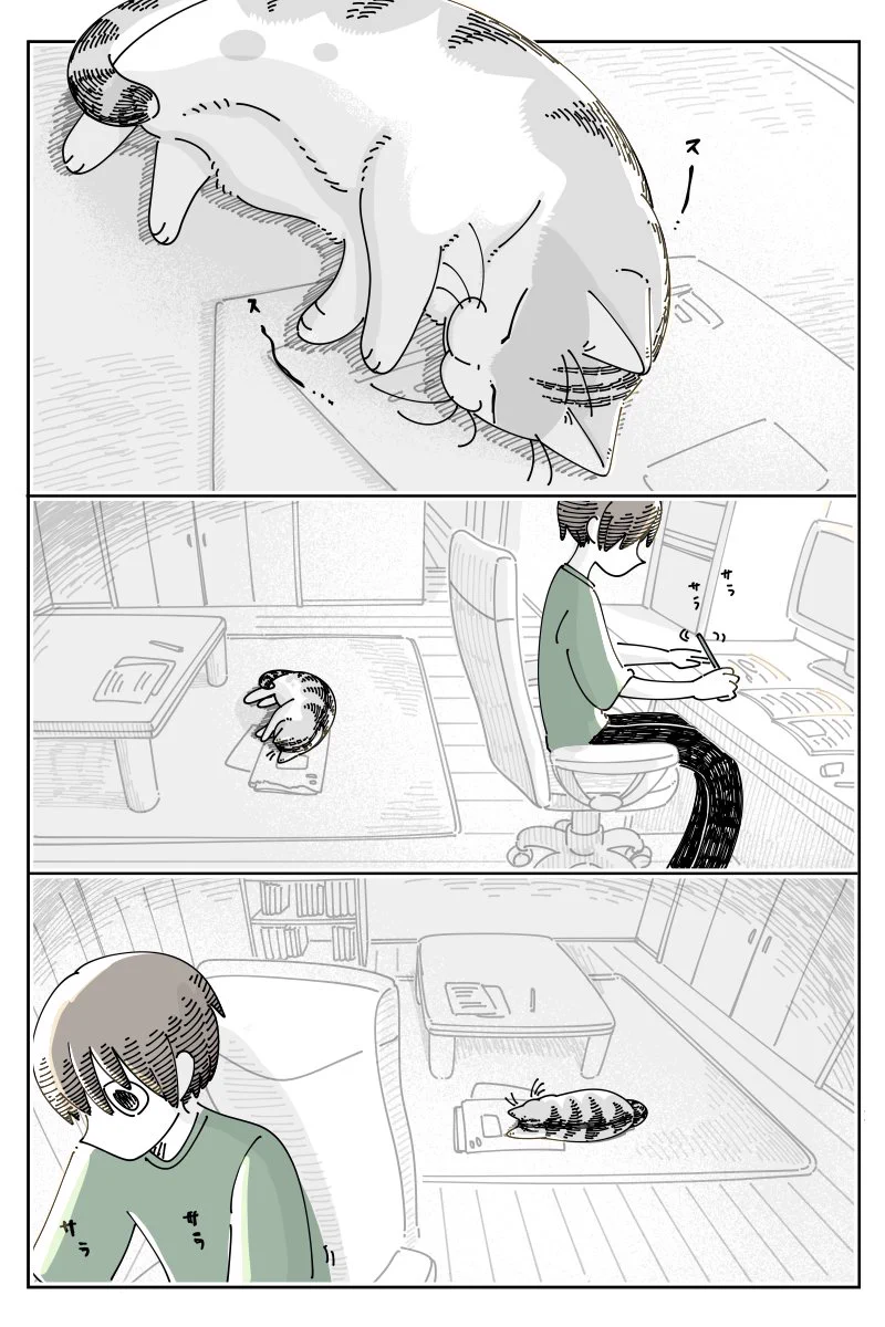 不意に聞こえてきた謎の物音の正体は･･･！可愛くて癒される猫漫画！