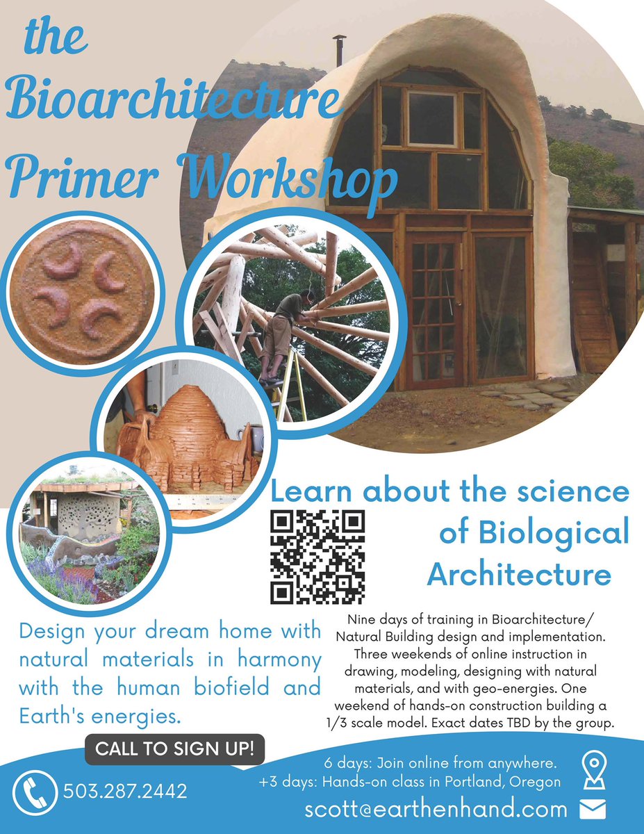 earthenhand's tweet photo. Sign up for Earthenhand’s Bioarchitecture Primer Workshop. 
#bioarchitecture
 #humanbiofield
#EarthsEnergies https://t.co/Glfj9qnxix