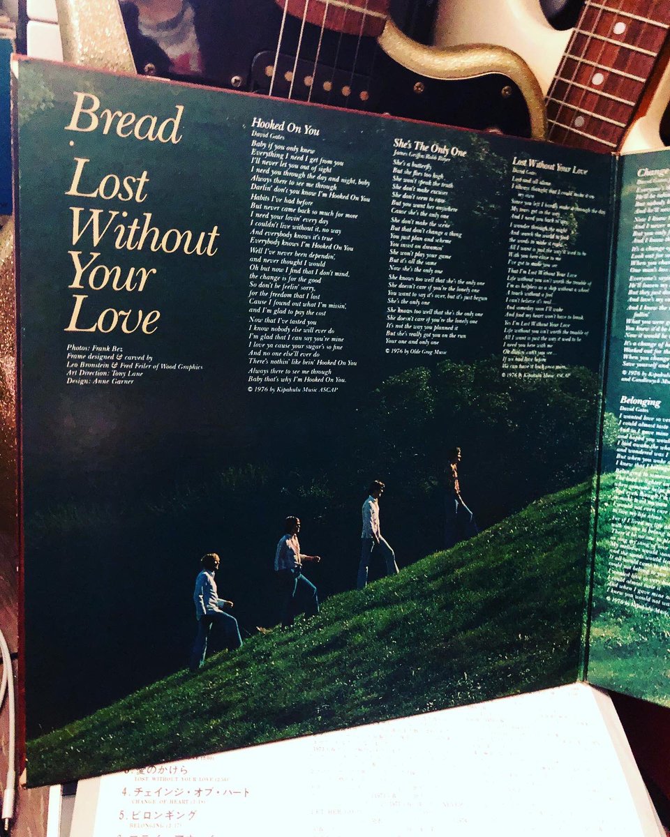 kinyakamijo's tweet photo. おはす。1977年ブレッド #breadband 再結成アルバム「愛のかけら #lostwithoutyourlove 」を聴いて横たわる夜勤明け至福の時間。とは言いつつ今夜はアスタラ #hastalavistababies のリハからのヤキンなのでウトウトしてるヒマはない。9/27火の #kouenjihigh ライブに向けての綿密な準備をしな、しなけ https://t.co/lR2UyT2atR