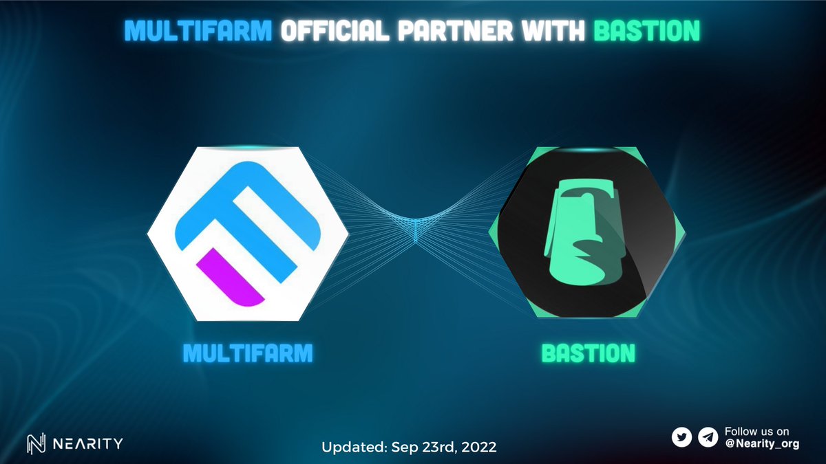 Nearity_org's tweet photo. 🤝@MultifarmFi partners with @BastionProtocol🤝
🚀#Multifarm has a mission to build data infrastructure for #DeFi & welcome #Bastion - another dashboard launched
⚡️Looking forward to this cooperation will develop in the future
#NEAR #NEARITY $NEAR $BTSN #Web3 #DEX #Crypto https://t.co/nY78eccgXn
