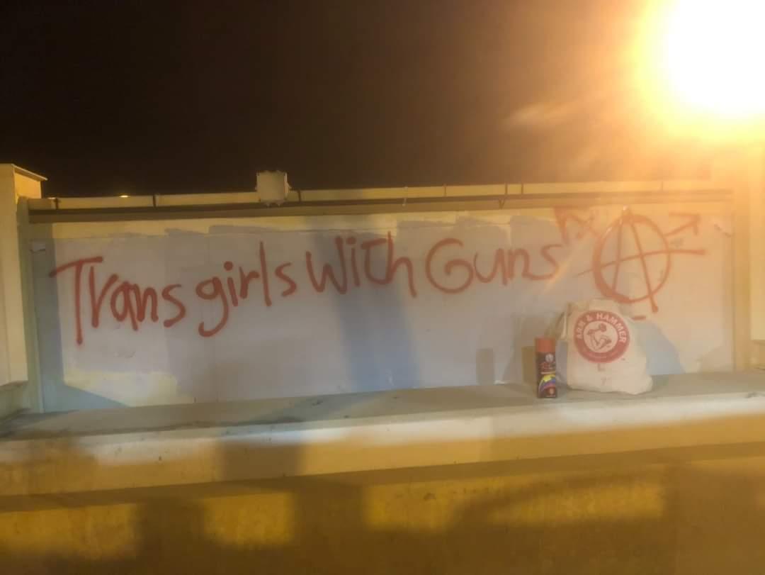 GraffitiRadical's tweet photo. "Trans girls with guns"
Seen in Haifa, Palestine https://t.co/rCDUwcNaGD