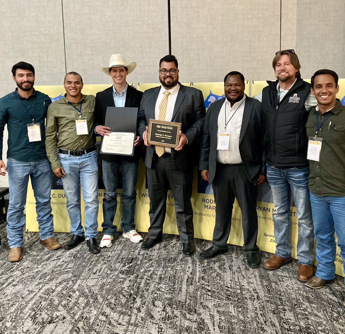 MSUAnimalRange's tweet image. Congratulations to @MSUAnimalRange faculty member Rodrigo Marques on his Young Scientist award and graduate student Keenan Kvamme for 2nd place in the Graduate Student presentation awards #WSASAS #Parkcity