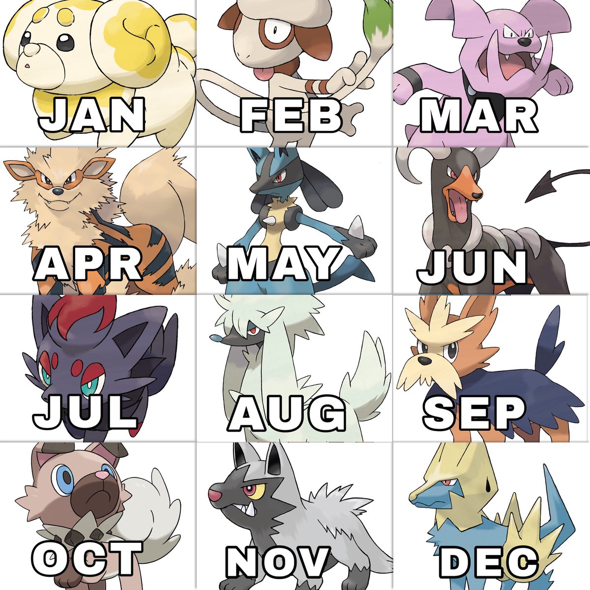 Your birth month is what canine/`dog' Pokemon you are now best friends with: 