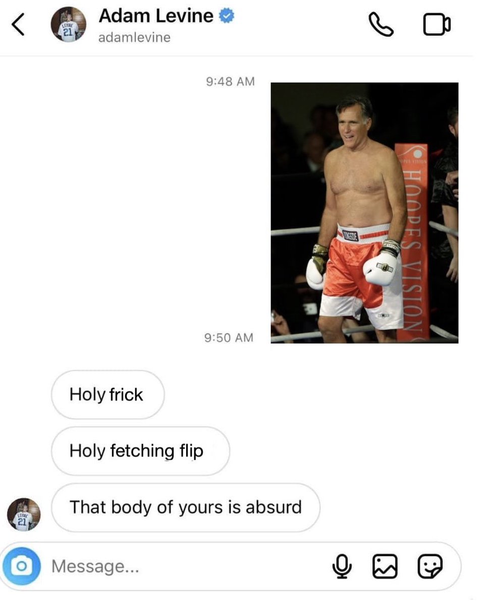 UtahUpdates's tweet photo. Leaked DM between Adam Levine and Senator Romney https://t.co/Qp8vDSk0sV