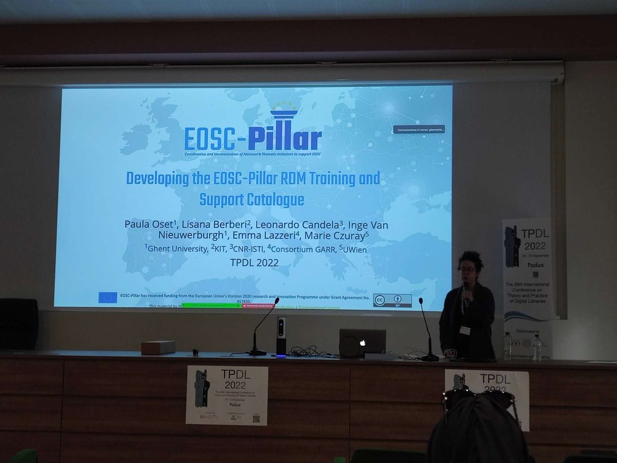 Leonardo Candela (@leonardocandela) on Twitter photo Paula Oset is presenting the <a href="/EoscPillar/">EOSC-Pillar</a> #ResearchDataManagement #Training #Catalogue at <a href="/tpdl2022/">TPDL2022 - 2023</a> 📝 doi.org/10.1007/978-3-… Paula Oset is presenting the <a href="/EoscPillar/">EOSC-Pillar</a> #ResearchDataManagement #Training #Catalogue at <a href="/tpdl2022/">TPDL2022 - 2023</a> 📝 doi.org/10.1007/978-3-…