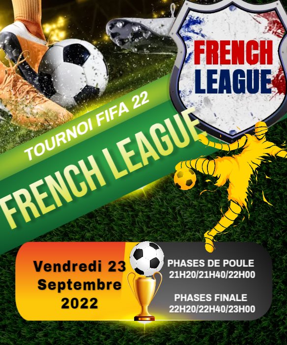 🚨𝙸𝙽𝚂𝙲𝚁𝙸𝙿𝚃𝙸𝙾𝙽 𝙾𝚄𝚅𝙴𝚁𝚃𝙴 🚨

La French League organise son 1er TOURNOI🏆

Qui sera le Vainqueur de ce tournoi👀

🎫16 PLACES UNIQUEMENT🎫