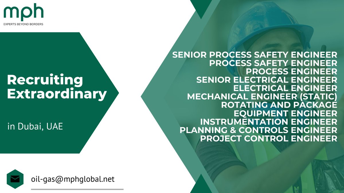 mph_global's tweet photo. #Hiring #ExpertsBeyondBorders

🌐 We are recruiting➡️ Dubai, United Arab Emirates
📩 Submit your CVs at oil-gas@mphglobal.net
📌 Several Openings: https://t.co/46nRZtQkyl

Apply now and join the MPH team!

#MPH #MPHjobs #recruitment #UAE #unitedarabemirates 
 #engineering #oilgas https://t.co/2ExTXO2xqq