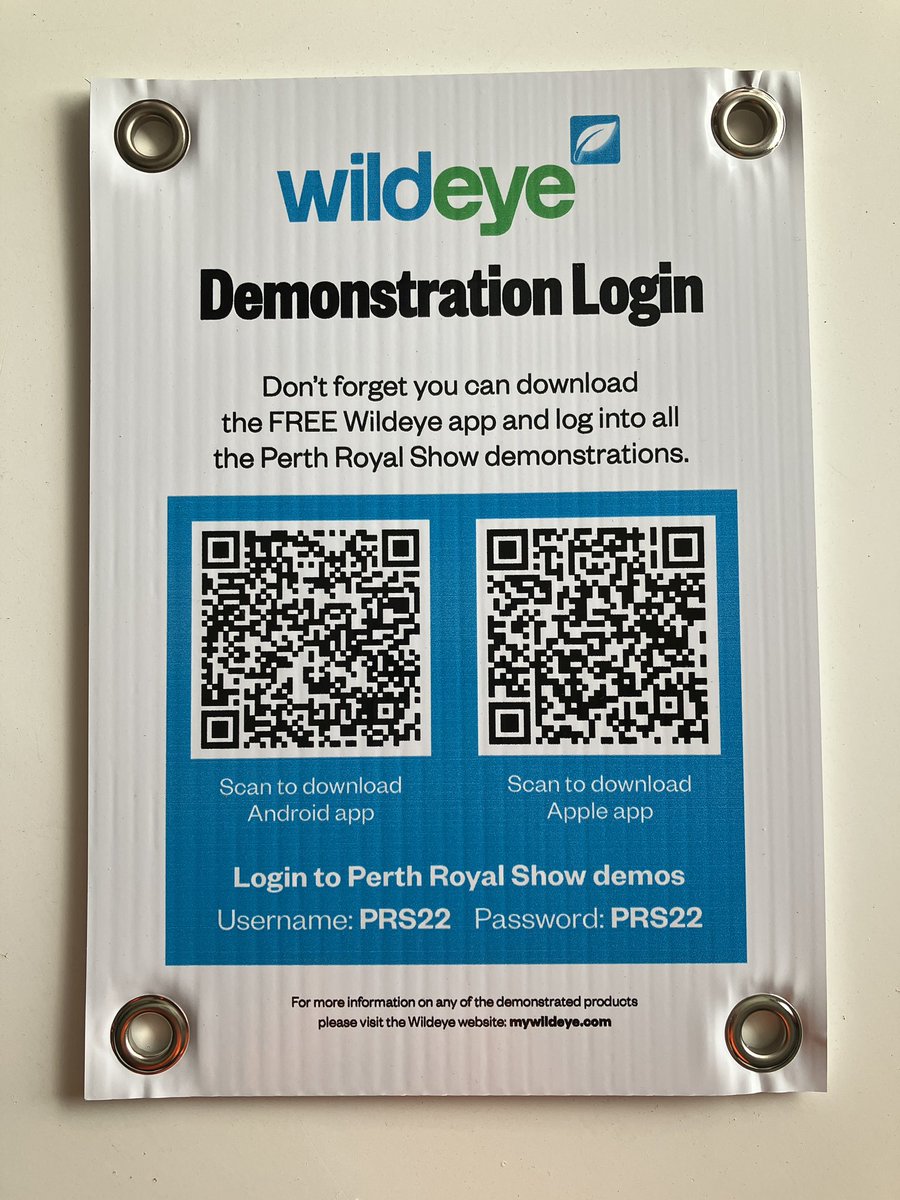 <a href="/PerthRoyalShow/">Perth Royal Show</a> kicks of tomorrow and we’re thrilled to have been invited to help show off technology in ag. The entire show is looking great with plenty to see and do for everyone, get on down! <a href="/mywildeye/">wildeye® monitoring</a>