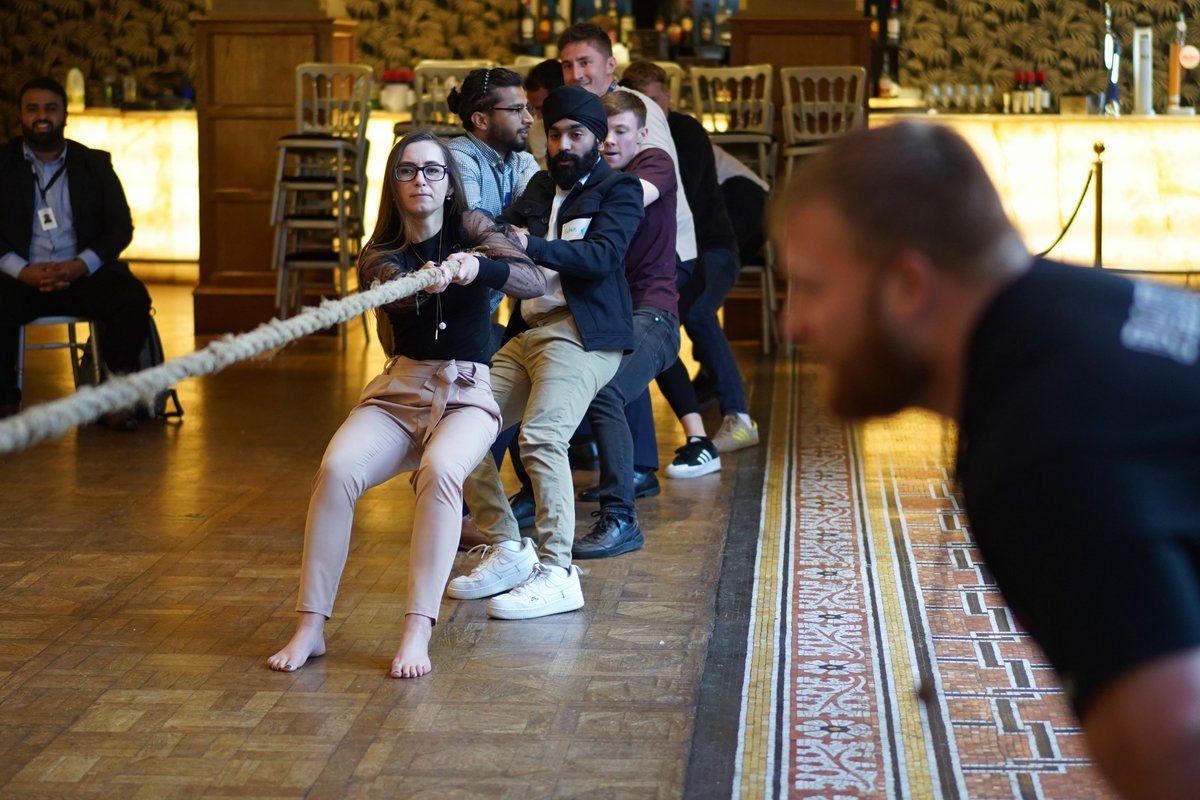AndyPicken28's tweet photo. From a formal conference to a TUG OF WAR Team building event thrown in the middle of the event with the UK's strongest man :) - forging STRONG collaboration between colleague @manbeastevents  #fridayfitness #StrongerTogether https://t.co/34a6pN76n4