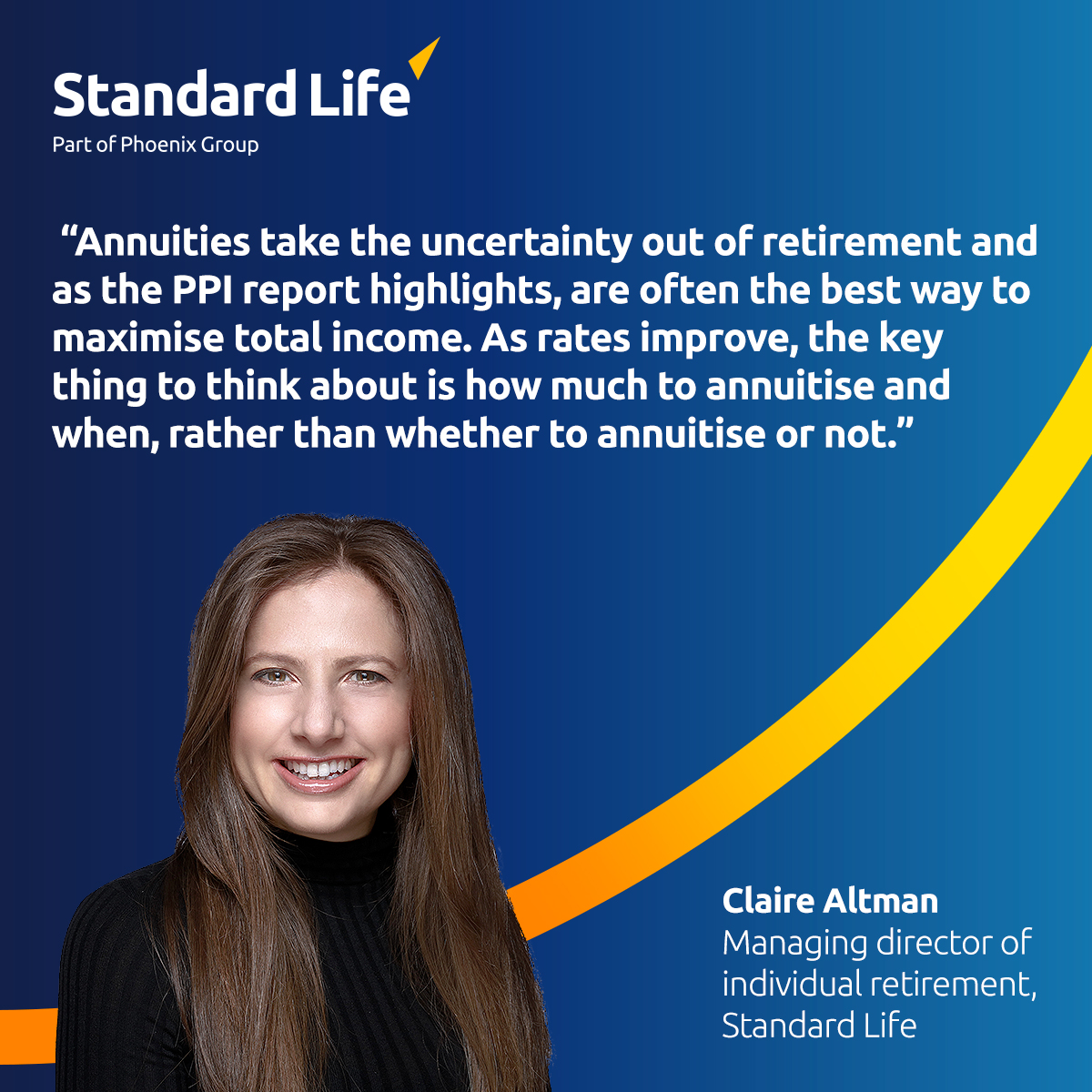 StandardLifeBiz's tweet photo. Read the @ppi_research report: Set for Life? – Guaranteed Income in Retirement, sponsored by Standard Life, and how annuities can help people maximise their retirement income https://t.co/FNk1T9c3Ow #PPIlaunch https://t.co/1LLk1AP91w