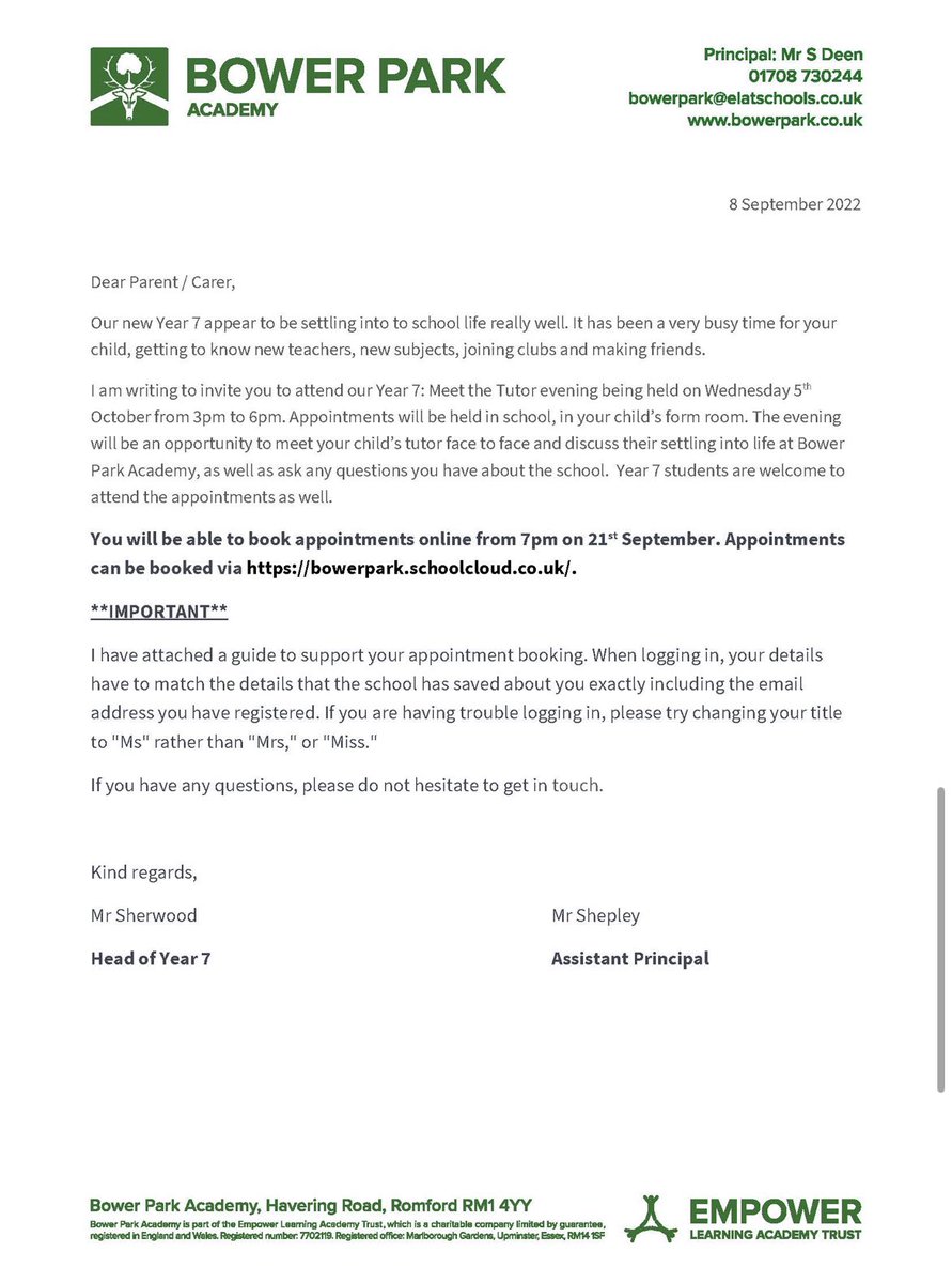 Bower Park Academy tweet media