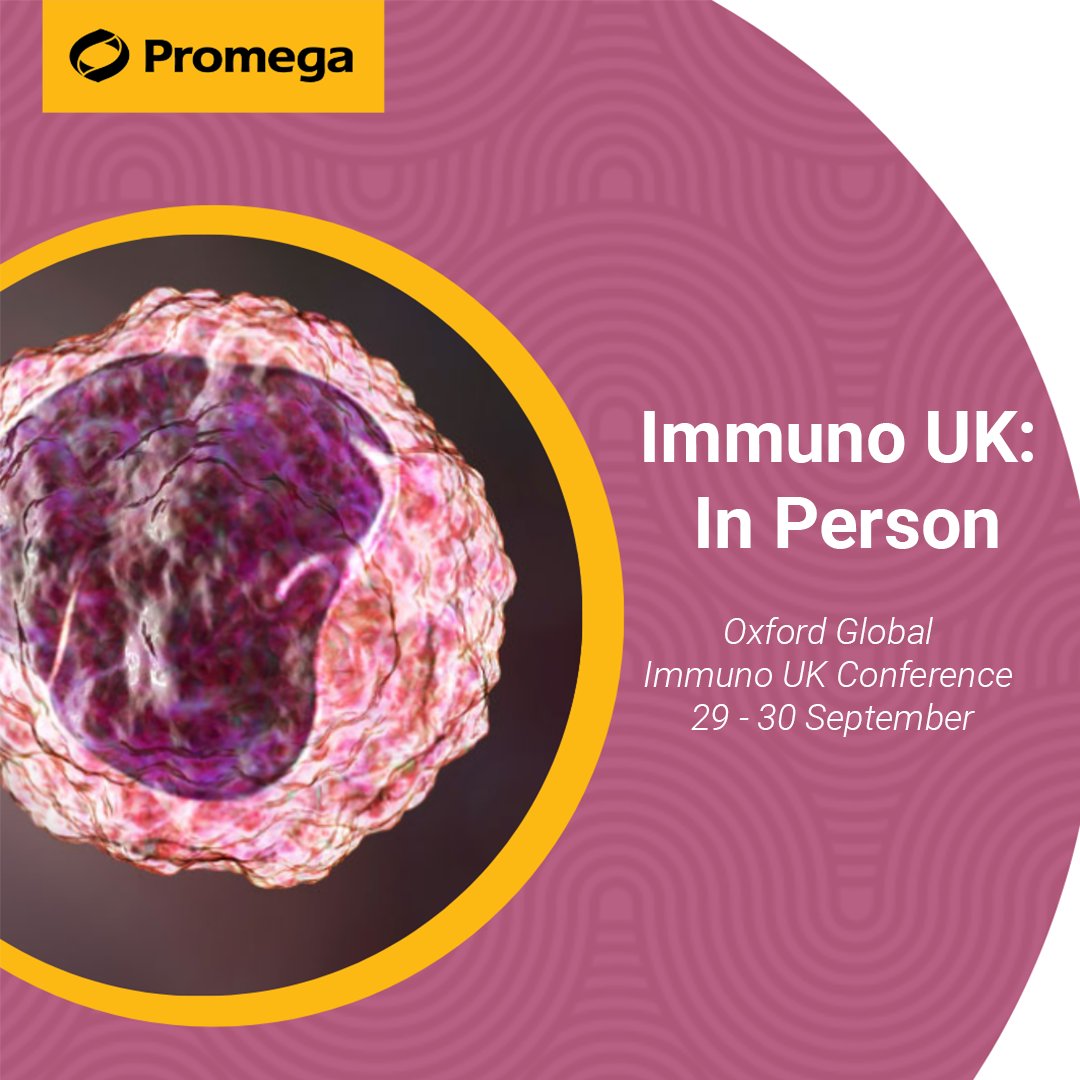 promegauk's tweet image. Meet Promega UK on 29 and 30 September next week at @ImmunoOncConf Immuno UK event. Promega will be on stand 20 and you can catch Promega's talk HiBiT: A Tiny Tag with Enormous Application for Innovative Bioassay Platforms on 29 September 2022 at 1.50 pm.

#ImmunoUK #LabChat
