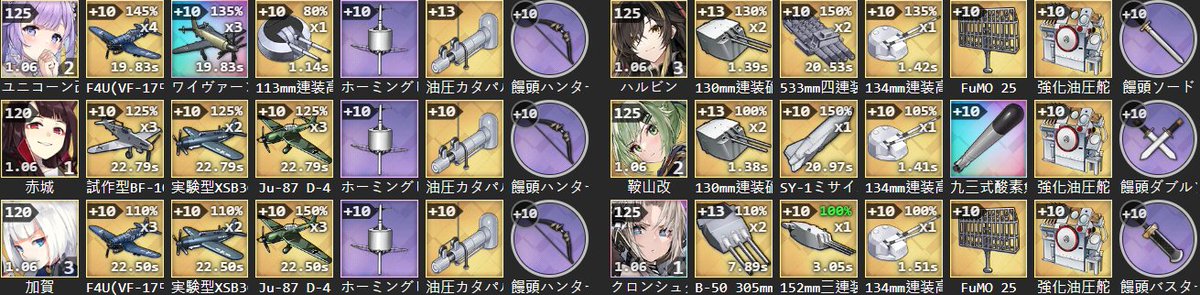 e20004338's tweet photo. セイレーン作戦攻略編成 【暫定10月版】

第一艦隊が道中(速攻)編成 https://t.co/7Riz9T7WFu