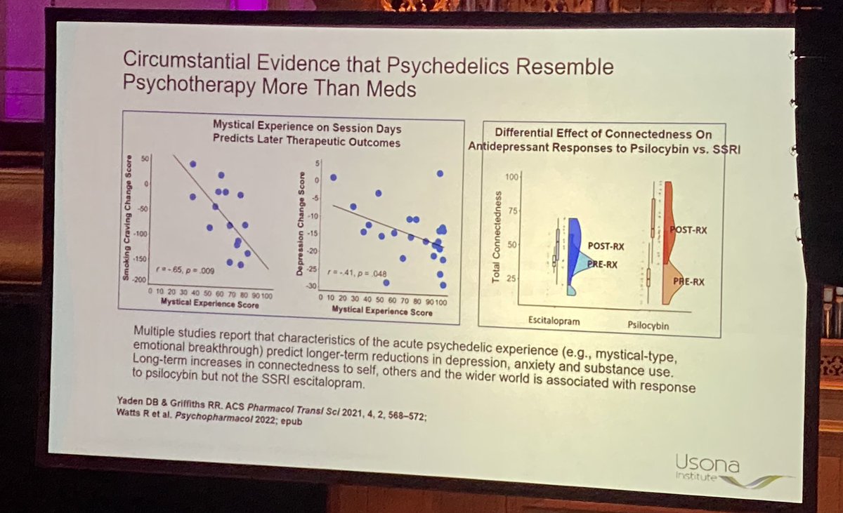 Psychedelics may resemble the effects of psychotherapy more than they resemble the effects of other psych drugs. #ICPR2022