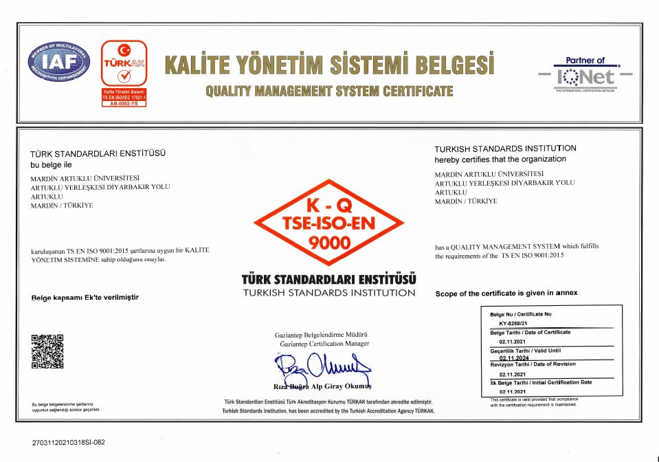 mardinartuklu's tweet photo. Üniversitemiz Kalitesini Bir Kez Daha Tescilledi.

2021 yılında TS EN ISO 9001:2015 Kalite Yönetim Sistemi Belgesi alan üniversitemiz @TSEKurumsal Gözetim Tetkikleri sonucu tam not alarak kalitesini 2022 yılında 📈geliştirerek sürdürdü.

Haberimiz...⬇️

https://t.co/k2DtkaNGxy https://t.co/qZr2gHg9KM