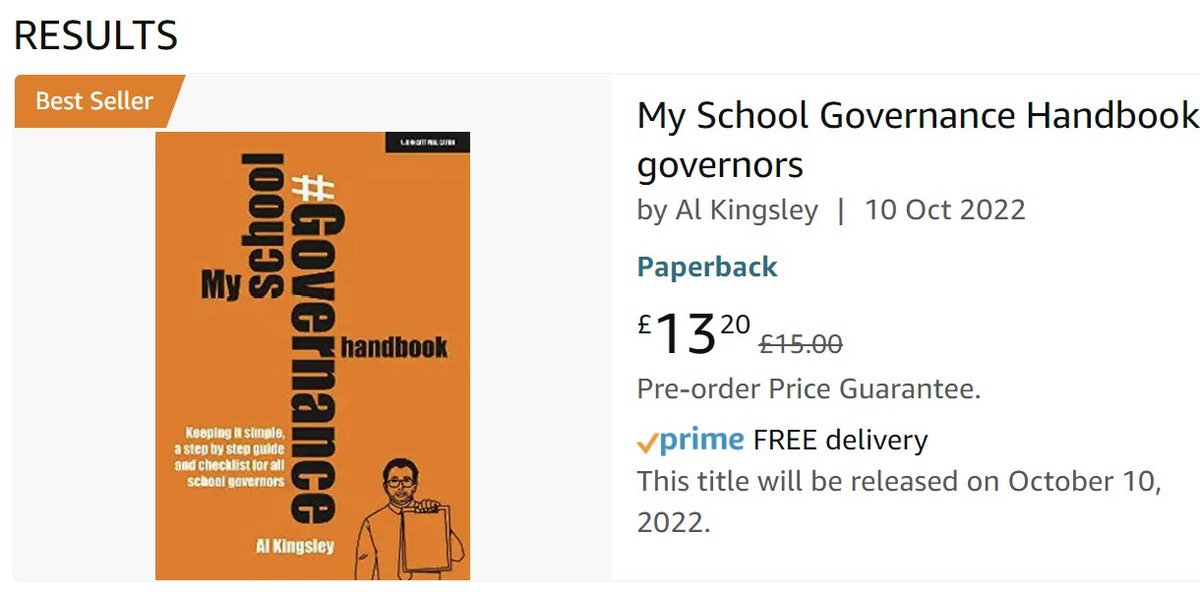 AlKingsley_Edu's tweet image. Ending the week with a &quot;Best Seller&quot; swoosh, i&apos;ll take that 🎉 🥳.

Something to share with your School or Trust boards and SLT. amazon.co.uk/School-Governa…

#Governance #Education #Books