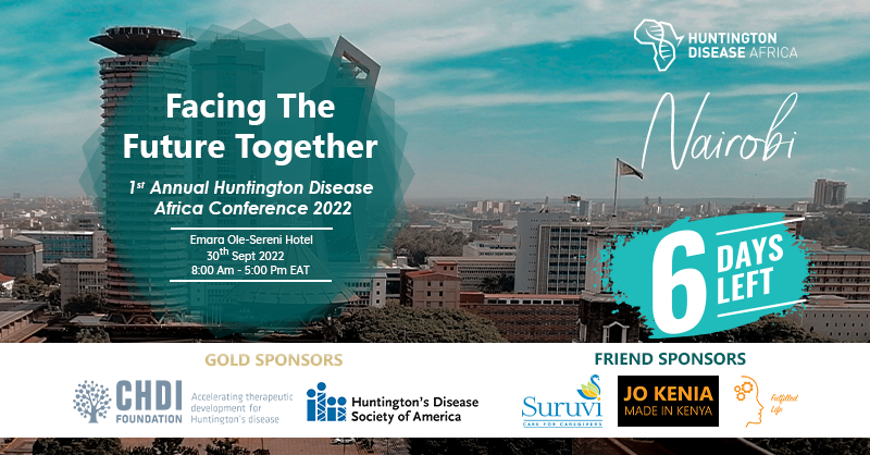 hdafricaorg's tweet photo. Six days to our first annual Huntington Disease Conference. Be there!
Register for Conference here: https://t.co/eq8llLeqqN
Submit Abstract here:
https://t.co/hy6kH1IqZf
#huntingtonsdiseaseinafrica
#knowhd
#rarebuthere
#acureispossible
#facingthefuturetogether https://t.co/6R7jetmzGp
