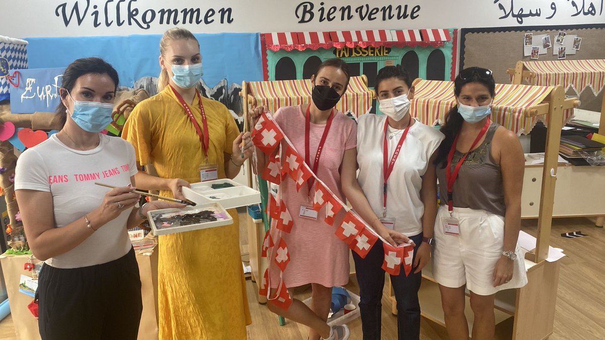 SwissIntl's tweet photo. We love inviting parents in #EarlyYears to help us decorate our corridors after the summer break. This wk, the focus has been the EY areas - the end result is a beautiful array of #multilingual shopping areas for the children to use. A very big #thankyou to our parents. https://t.co/3HOqQJRdOl