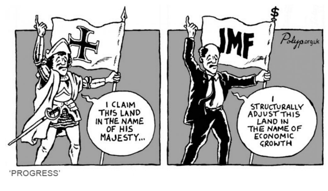 DebtforClimate's tweet image. Why we target the @IMF and @WorldBank?
👉They are built on inequality and colonial systems. They structurally disadvantage countries in the global South whose resources are stolen and become stuck in mountains of debt. #DebtForClimate (1/7)