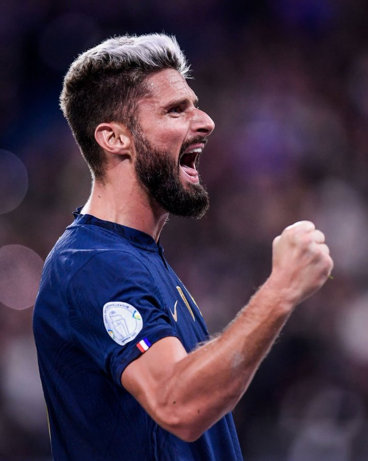 ole_bet's tweet photo. Olivier Giroud vs. Austria:

4 shots
2 aerial duels won
2 chances created
1 assist
1 goal

Just three goals away from becoming France's all time top goalscorer.⚽️🇫🇷

Ndidi|Kounde|Licha|Depay|Sporty|Amapiano|Stormzy|Tomori|Benzema|Iniesta|iPhone 13|Kylian Mbappe|ASUU|Varane https://t.co/WWwbU80SAi